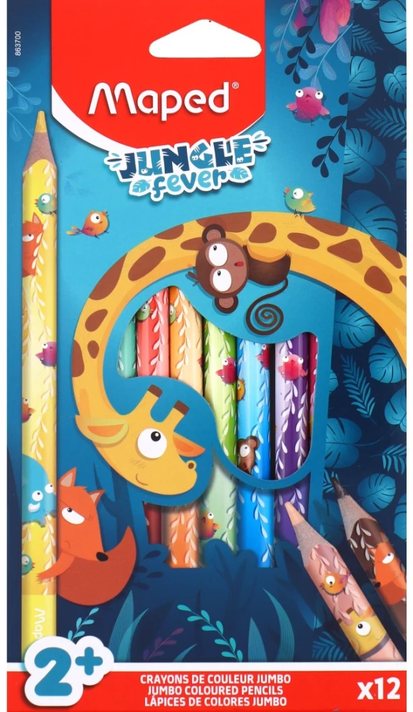 Цветные карандаши MAPED Jumbo Jungle Fever