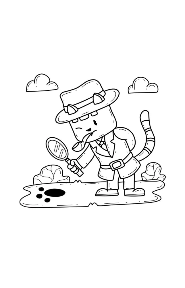 Detective Mur-Mur. Coloring book for finding objects